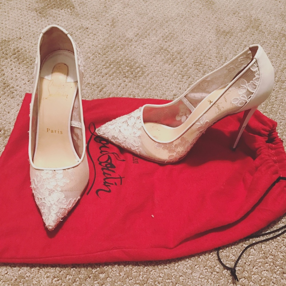 Christian Louboutin Bridal Lace Heels 36.5